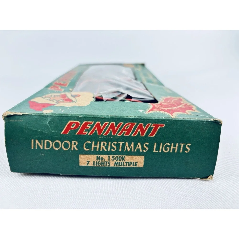 Vintage Pennant Indoor Christmas Tree Lights Original Box- Holiday Decor Works‎